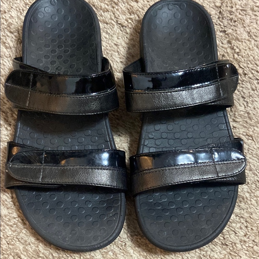 Vionic Black Slide Sandals